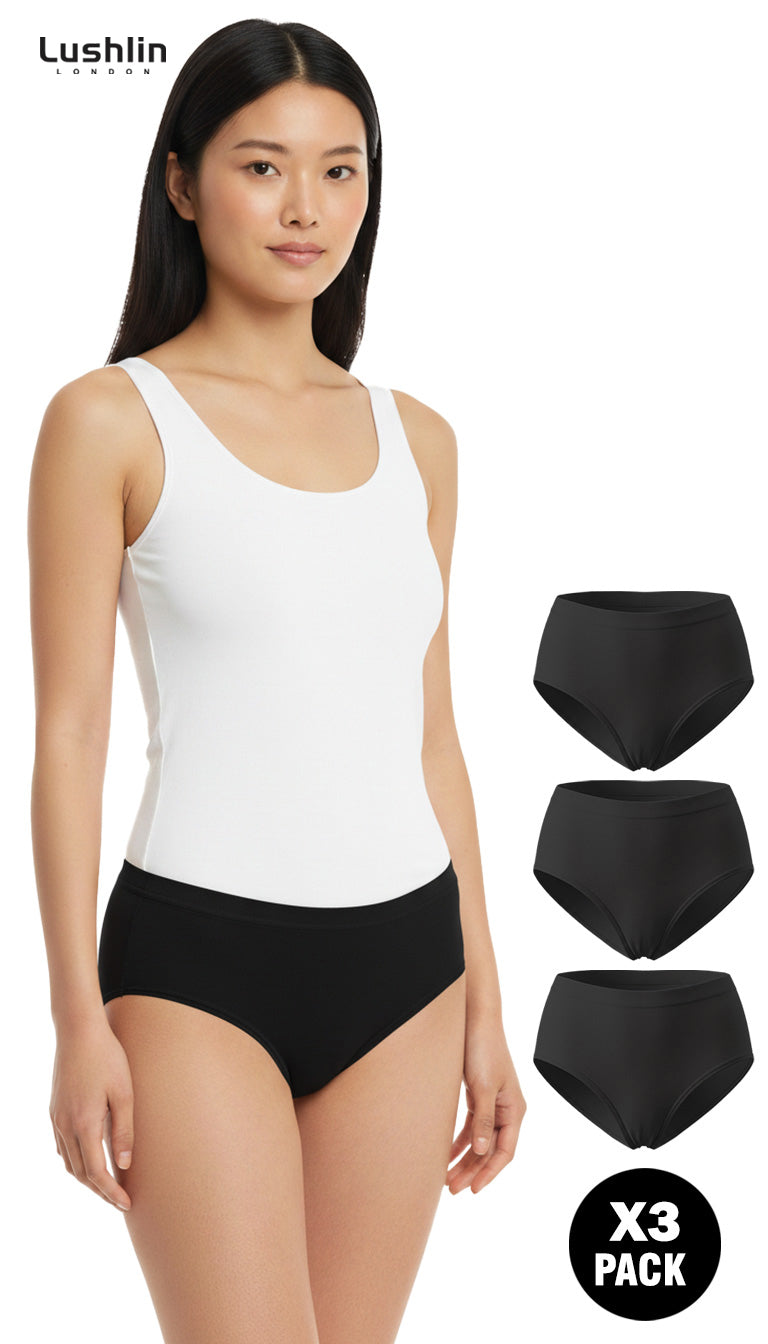 Pack of 3 - High Waist Seamless Cotton Brief | Soft, Comfortable & Invisible Fit
