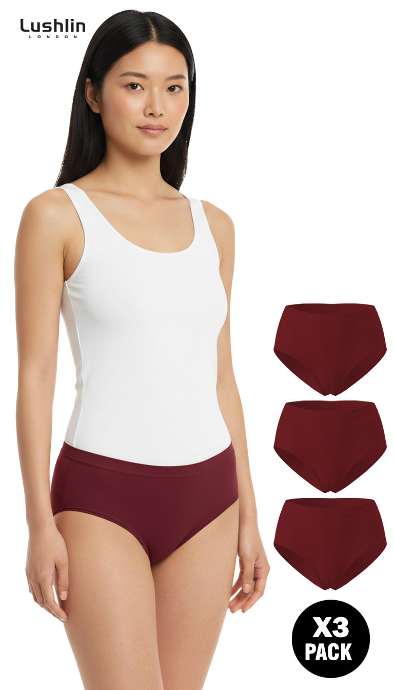 Pack of 3 - High Waist Seamless Cotton Brief | Soft, Comfortable & Invisible Fit