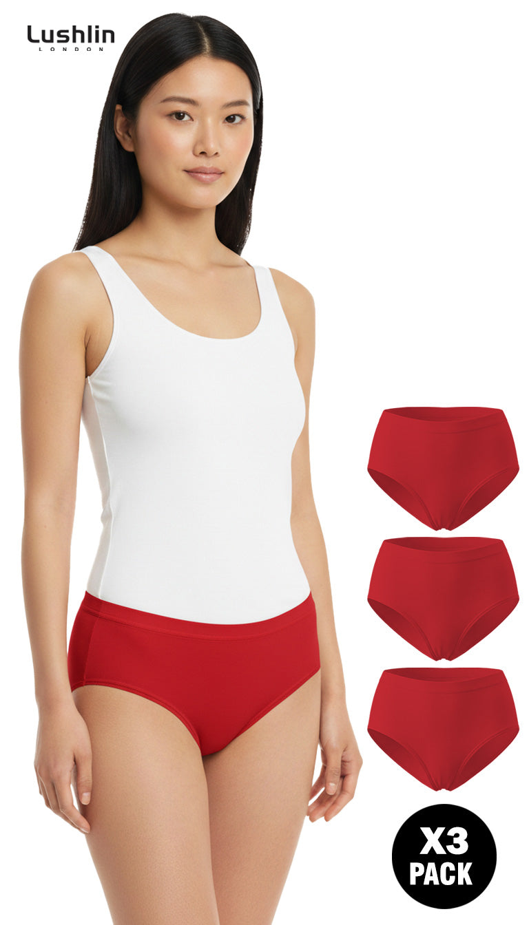 Pack of 3 - High Waist Seamless Cotton Brief | Soft, Comfortable & Invisible Fit